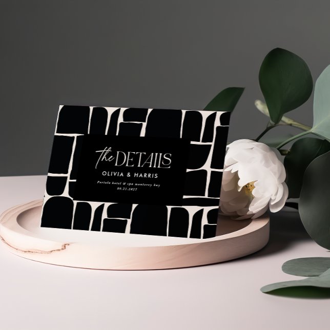 Tarjeta Pequeña detalle moderno mínimo abstracto de boda blanco ne (Subido por el creador)