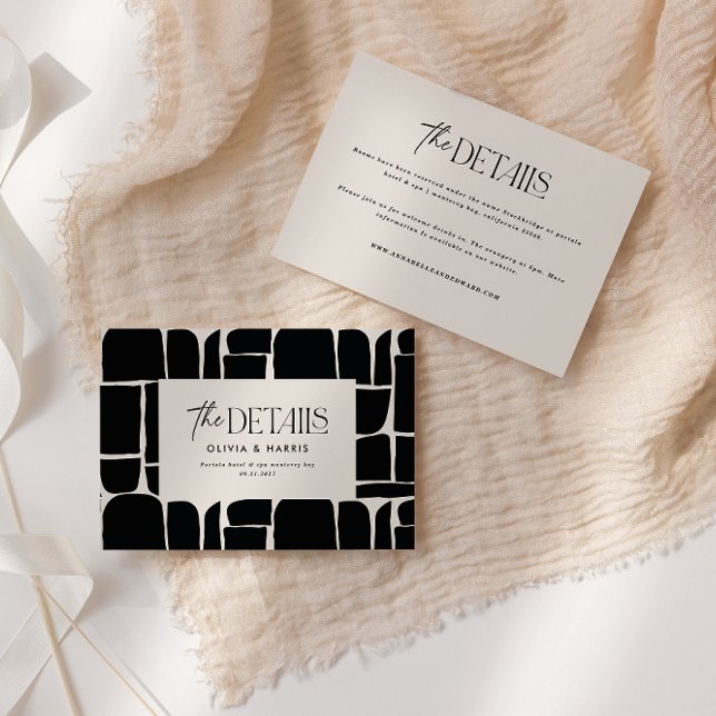 Tarjeta Pequeña detalle moderno mínimo abstracto de boda blanco ne (Subido por el creador)