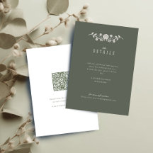 Detalles de boda de encaje floral verde salvia vin