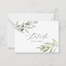 detalles del boda del follaje de la rama de olivo 