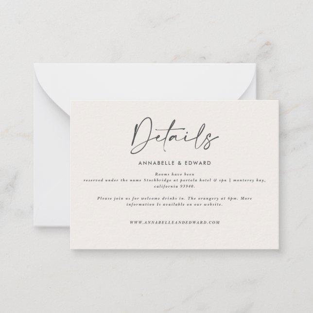 Tarjeta Pequeña detalles del presupuesto del boda botánico pampas (Anverso)