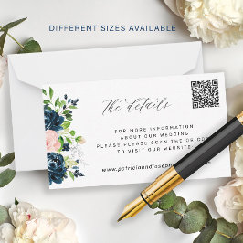 Tarjeta Pequeña Detalles elegantes del boda de CÓDIGO QR color ros