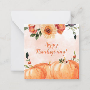 Tarjeta Pequeña Día de Acción de Gracias Floral Feliz