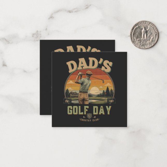 Tarjeta Pequeña Día de Golf de Papá (Anverso/Reverso In Situ)