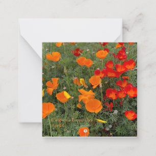 Tarjeta Pequeña Día de la amapola en California