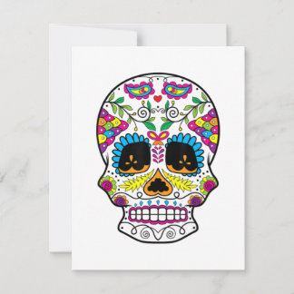 Tarjeta Pequeña Día De La Calavera De Azúcar De Los Muertos Arte