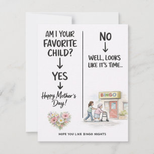 Tarjeta Pequeña Día de la Madre Divertido Regalo del Hijo Favorito