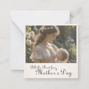 Tarjeta Pequeña Día de la Madre: Un tierno abrazo en el jardín