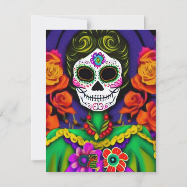 Tarjeta Pequeña Día de Muertos (Anverso)