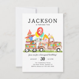 Tarjeta Pequeña Día de nacimiento de la granja de niños del Barnya