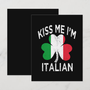 Tarjeta Pequeña día de san patricio bésame soy italiano