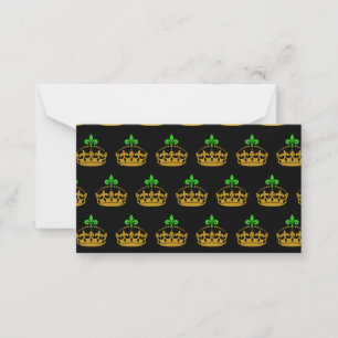Tarjeta Pequeña Día de San Patricio Fleur De Lis Corona Realeza Na