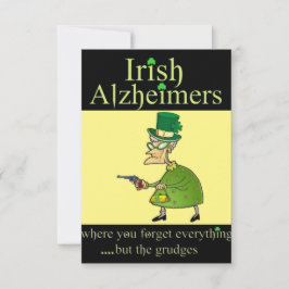 Tarjeta Pequeña Día de San Patricio humorístico de Alzheimer irlan