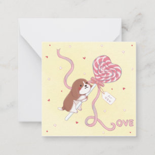 Tarjeta Pequeña Día de San Valentín: Beagle y Piruleta