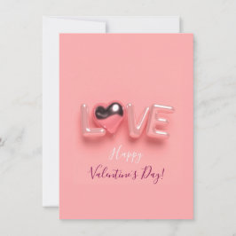 TARJETA PEQUEÑA  DÍA DE SAN VALENTÍN CORAZÓN ROSA MODERNO 