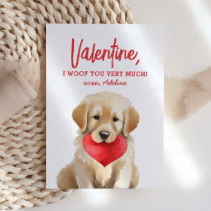 Tarjeta Pequeña Día de San Valentín de Cachorros de Cachorro