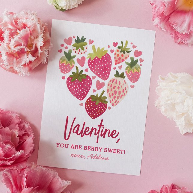Tarjeta Pequeña Día de San Valentín de Fresa Berry Sweet Kids (Subido por el creador)
