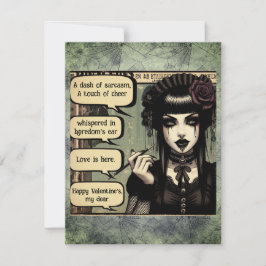 Tarjeta Pequeña Día de San Valentín de la hermosa chica gótica