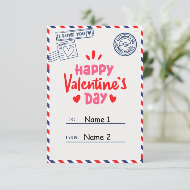 Tarjeta Pequeña Día de San Valentín de niños Fresa Dulce (Anverso de pie)