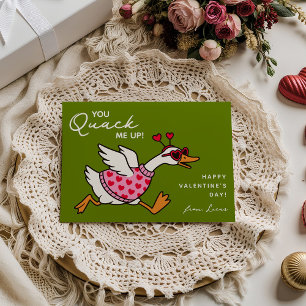 Tarjeta Pequeña Día de San Valentín divertido de ganso para niños