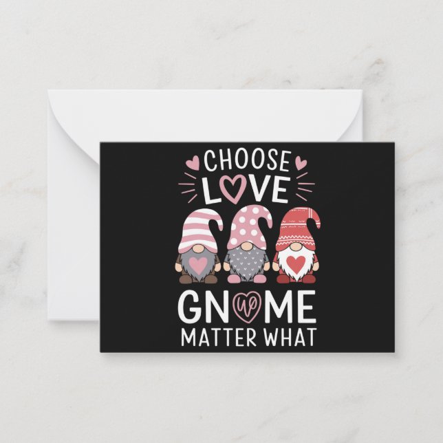 Tarjeta Pequeña Día de San Valentín elegir amor Gnome Matar Qué (Anverso)