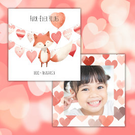 Tarjeta Pequeña Día de San Valentín en el aula, corazón de zorro l