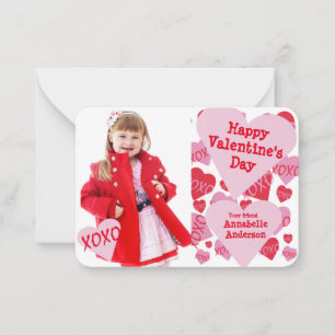 Tarjeta Pequeña Día de San Valentín Foto de clase XOXO