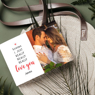 Tarjeta Pequeña Día de San Valentín Funny Love You Photo Name