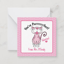 Tarjeta Pequeña Día de San Valentín Gato Eres Purrfecto Niños Maes