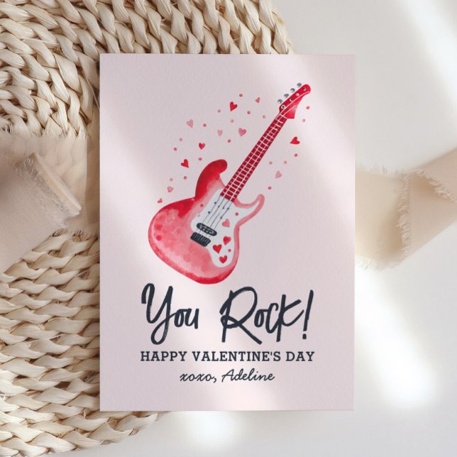 Tarjeta Pequeña Día de San Valentín infantil de guitarra eléctrica (Subido por el creador)
