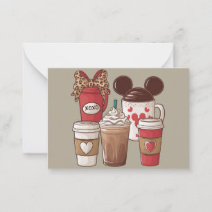 Tarjeta Pequeña Día de San Valentín Latte Divertido Amante del Caf