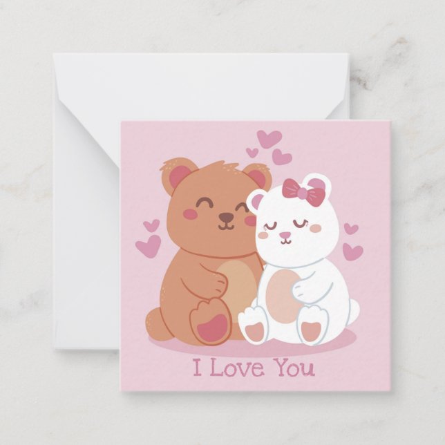 Tarjeta Pequeña Día de San Valentín lindo (Anverso)