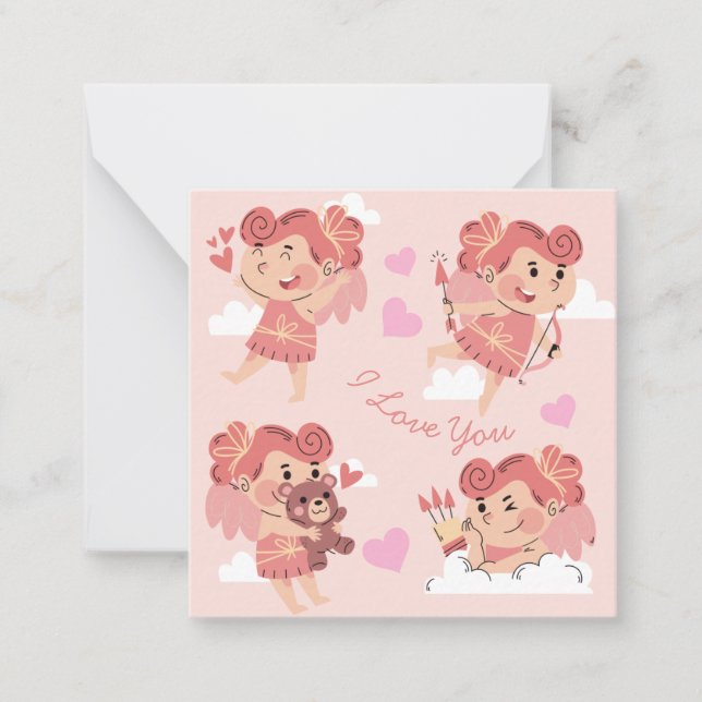 Tarjeta Pequeña Día de San Valentín lindo (Anverso)