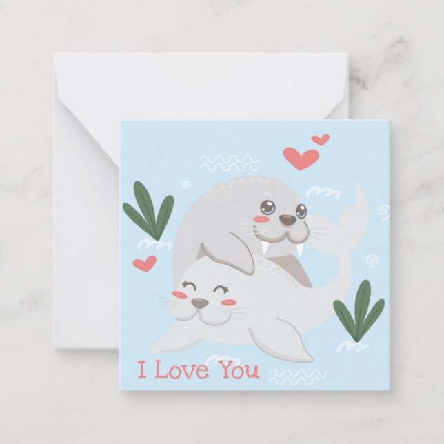 Tarjeta Pequeña Día de San Valentín lindo (Anverso)