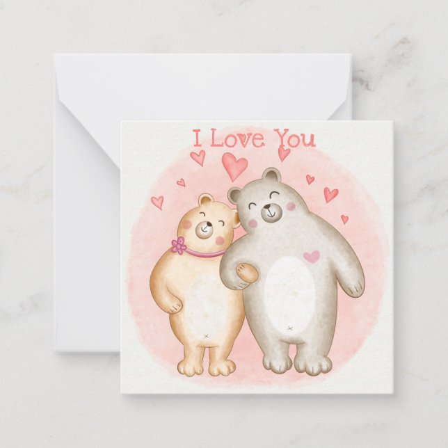 Tarjeta Pequeña Día de San Valentín lindo (Anverso)