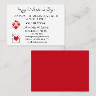 Tarjeta Pequeña Día de San Valentín Marketing Inmobiliario Rojo