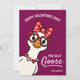 Tarjeta Pequeña Día de San Valentín para niños Silly Goose Classro
