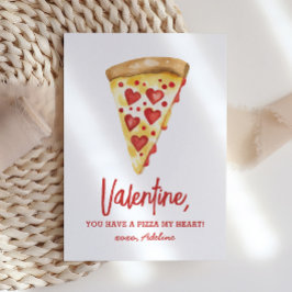 Tarjeta Pequeña Día de San Valentín Pizza My Heart Kids