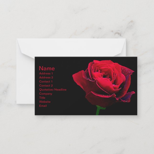 Tarjeta Pequeña Día de San Valentín Red Rose (Anverso)