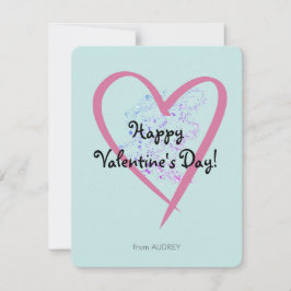 Tarjeta Pequeña Día de San Valentín Simple con Brillo para el Aula