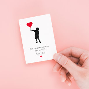 Tarjeta Pequeña Día de San Valentín simple para niños extra pequeñ