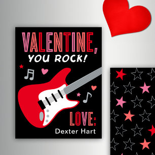 Tarjeta Pequeña Día de San Valentín Tú Rocks Guitarra Roja Día de 