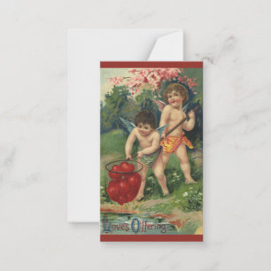 Tarjeta Pequeña Día de San Valentín Victoriano Antiguo, Ofrenda de