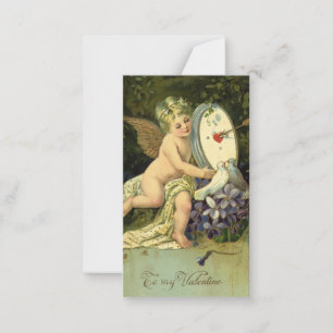 Tarjeta Pequeña Día de San Valentín Victoriano, pájaros de amor án