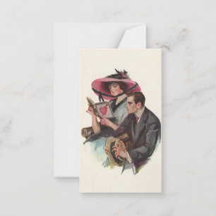 Tarjeta Pequeña Día de San Valentín vintage victoriano de amor y r