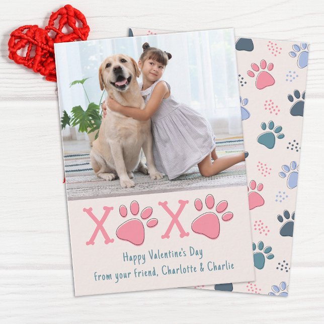 Tarjeta Pequeña Día de San Valentín  XOXO Mascota Perro Foto Niños (Subido por el creador)