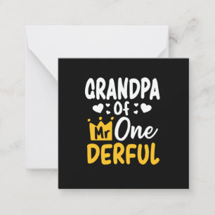 Tarjeta Pequeña Día del Padre  Abuelo de Mr Onederful en su 1er Cu