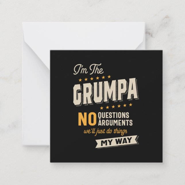 Tarjeta Pequeña Día del Padre | Abuelo divertido de Grumpa Way (Anverso)