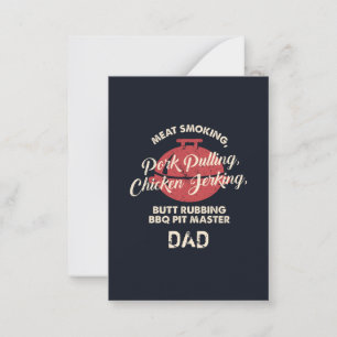 Tarjeta Pequeña Día del Padre Ahumado de Carne BBQ Pit Master Papá