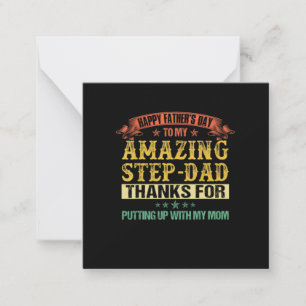 Tarjeta Pequeña Día del Padre Feliz Día del Padre al Padrastro
